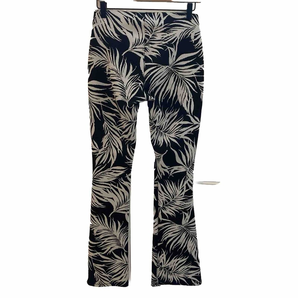 Zara Jacquard High Waisted Stretch Flare Trousers Pants Womens Medium NWT NEW - Picture 4 of 12